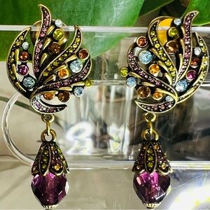 Heidi Daus VERY Vintage Swarovski Crystals clip on Earrings